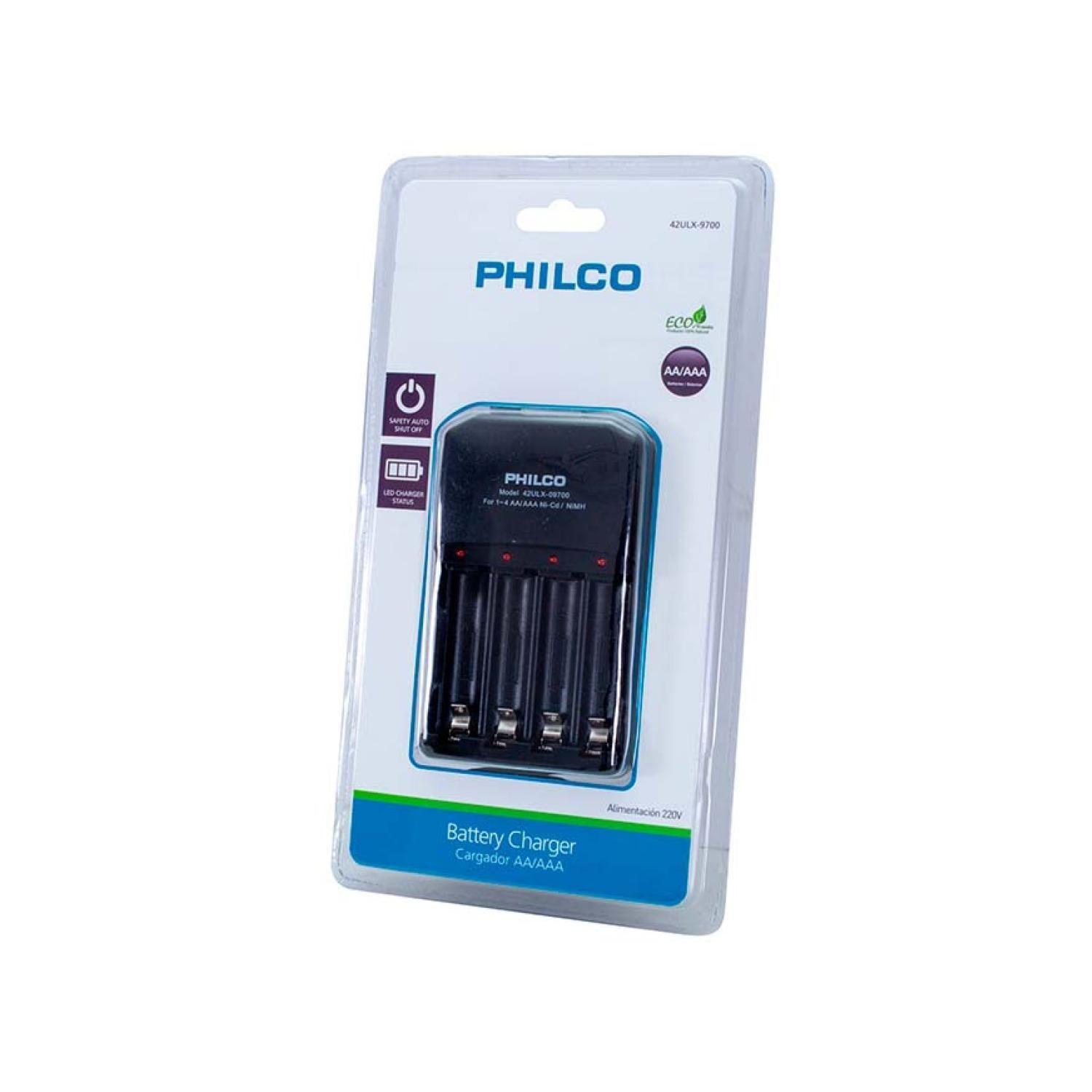 CARGADOR DE PILAS RECARGABLES PHILCO AA/AAA-1