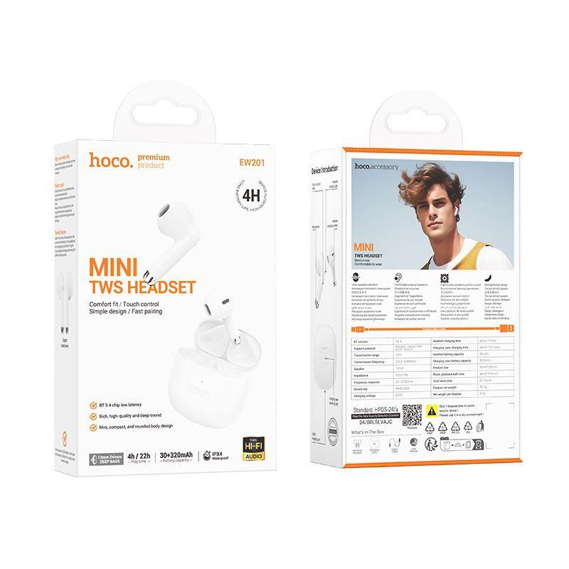 Audifono inalambrico Hoco EW201 IN-EAR 4HRS BLANCO-3