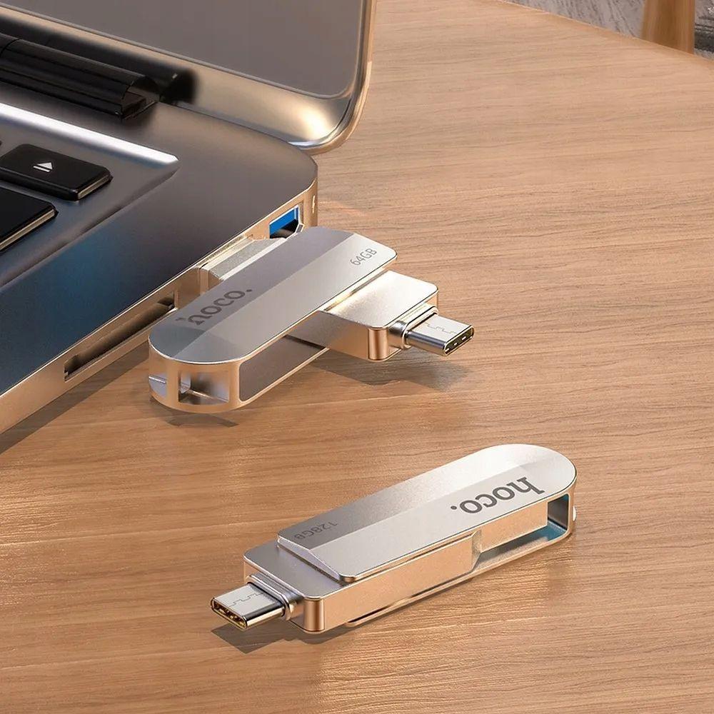 Pendrive Hoco UD10 USB-C TO USB 3.0 Flash Drive 64GB Metal Grey-3