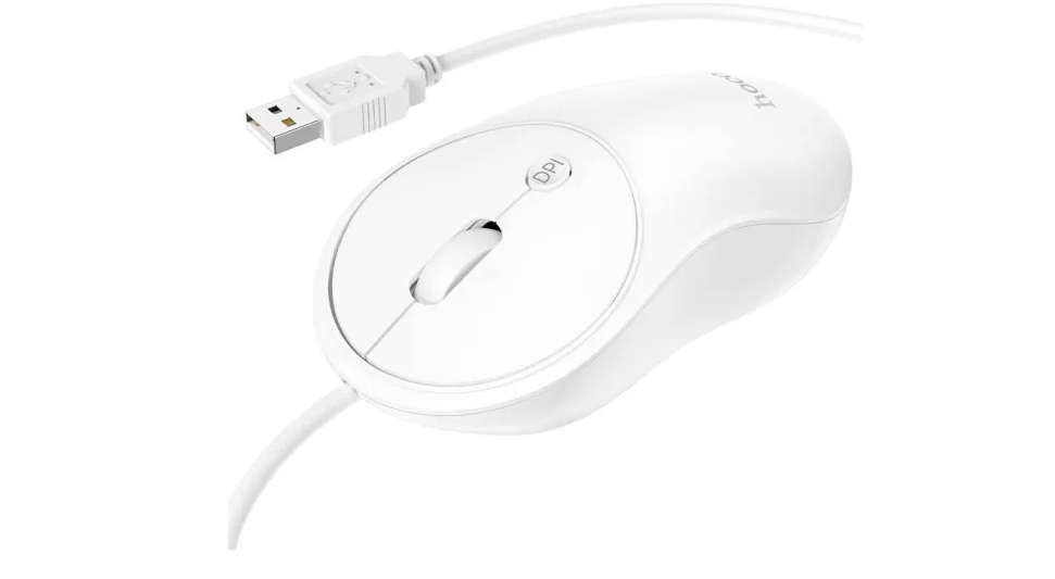 Mouse alambrico USB Hoco GM13 blanco-3