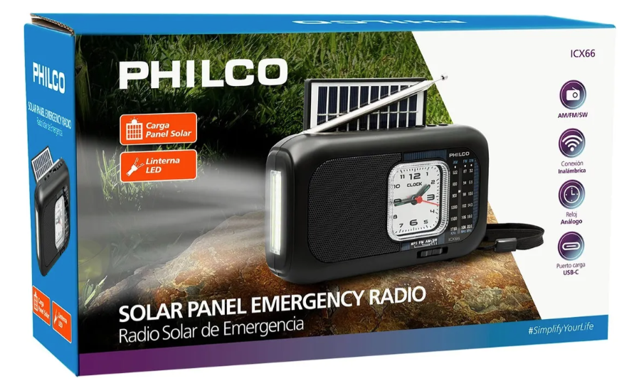 Radio Solar de emergencia Bluetooth-AM/FM/SW-4