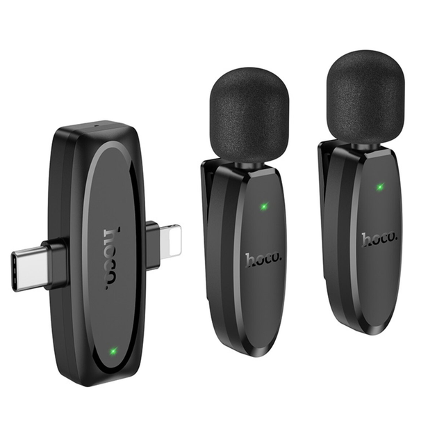Micrófono inalámbrico Lavalier Dual  Lightning to USB-C Hoco L15-5