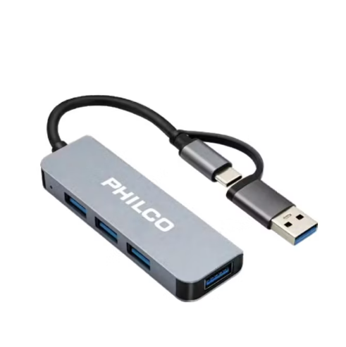 Adaptador 4 EN 1 Philco Tipo-C a puerto USB HUB 42184-0