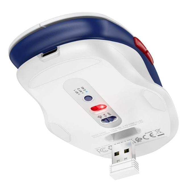 Mouse Inalámbrico Dual USB  y Bluetooth Hoco Gm40 1600 Dpi-2