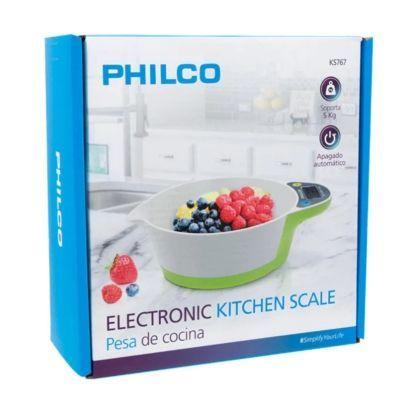 Balanza Philco digital de cocina KS767 con bowl 1GR-5KG verde-3