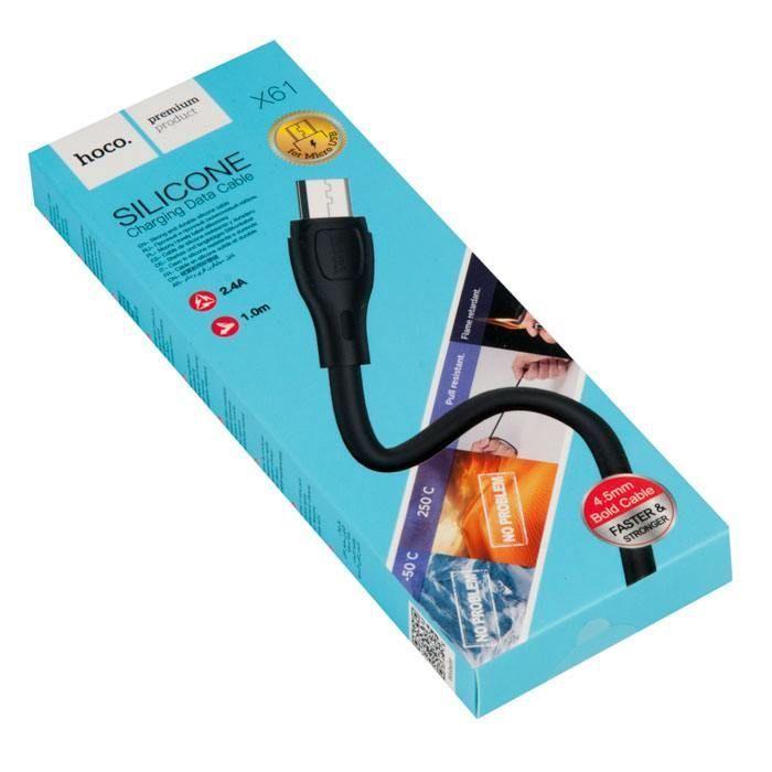 Cable Hoco X61 USB a micro 1M negro-2