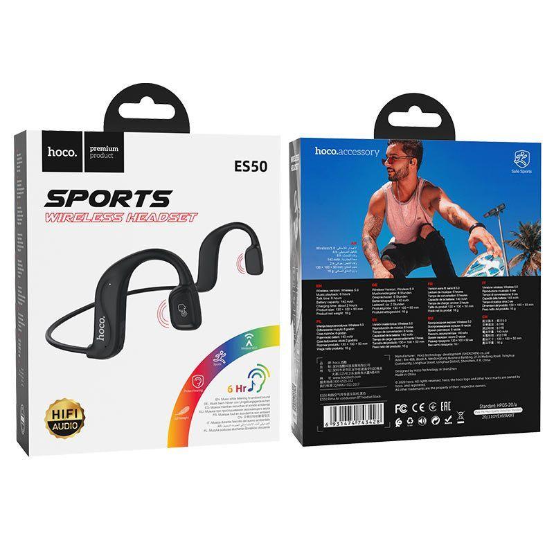 Audifonos Hoco inalambricos Sports de conduccion osea ES50 negro-4