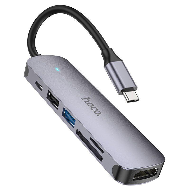 Hub Hoco HB28 USB-C to HDTV+USB3.0 +USB2.0+SD-5