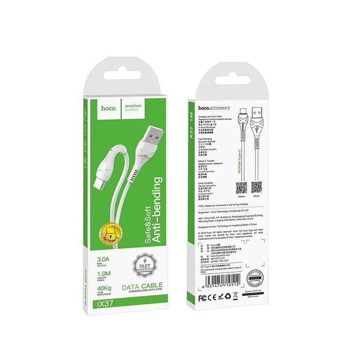 Cable Hoco X37 Usb A Tipo-c 1m 3.0a Blanco-2