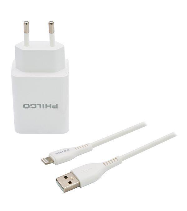 Cargador de pared Philco R1090 con cable ligtning 2.1a blanco-2
