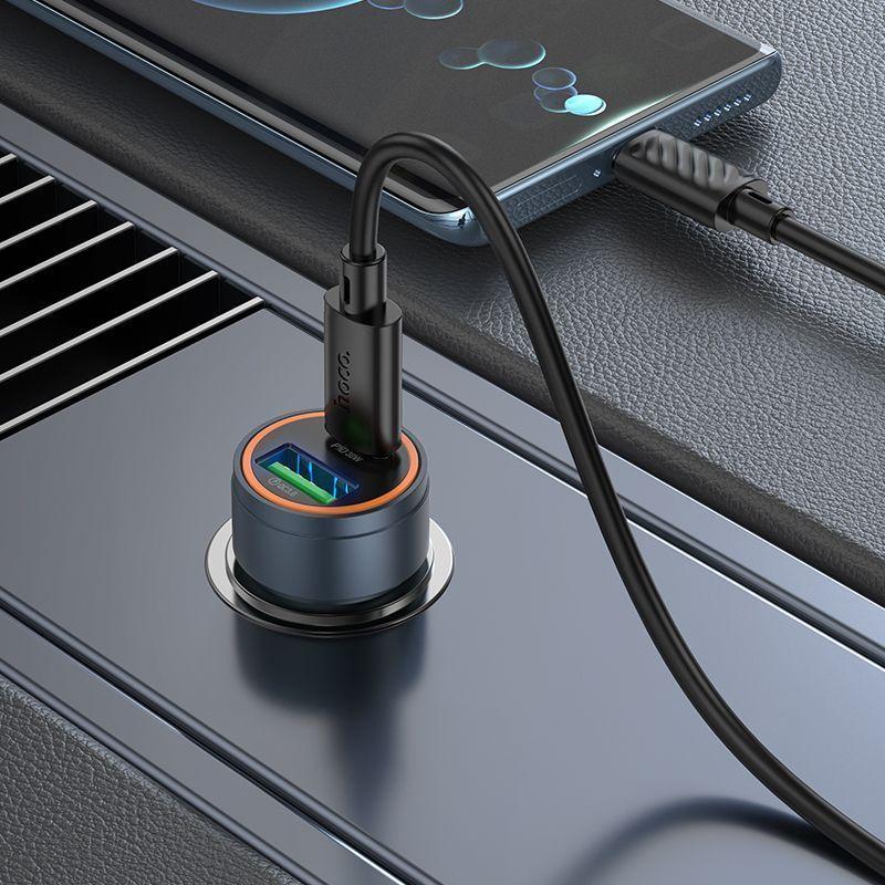 Cargador de auto Hoco Z57A USB to USB-C 30W-1