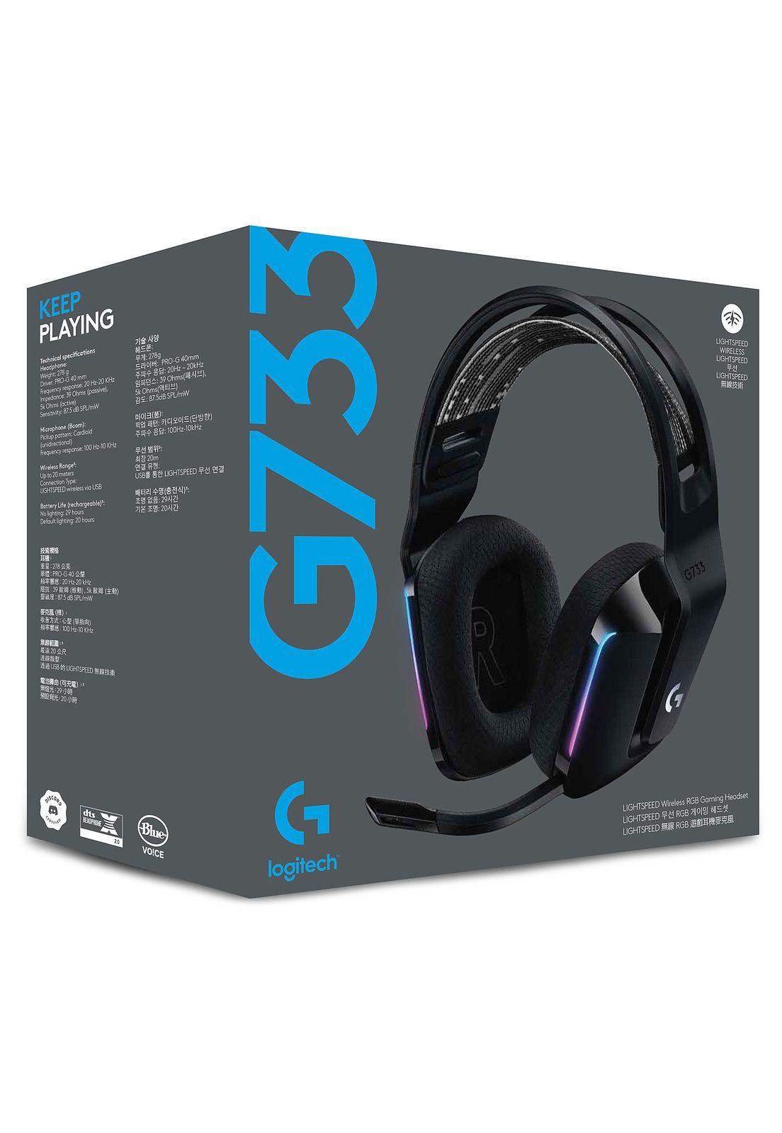 Audífonos Gamer Logitech G733 LightSpeed RGB Dongle USB-3