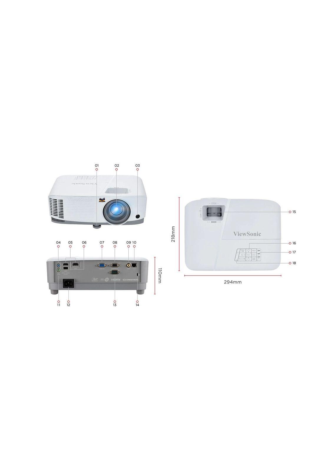 Proyector ViewSonic PA504W 4.000 ANSI, 2xHDMI, LAN, DLP-2