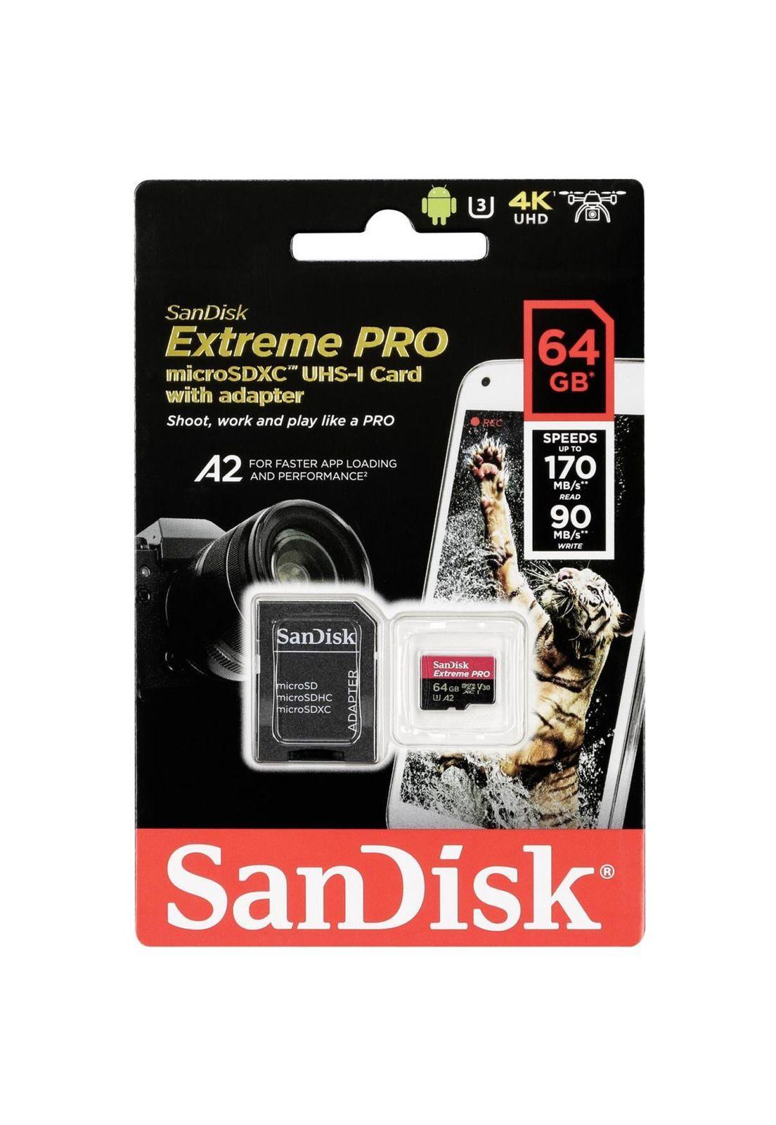 Memoria Micro Sd Sandisk Extreme Pro 64gb+ Adaptador-0