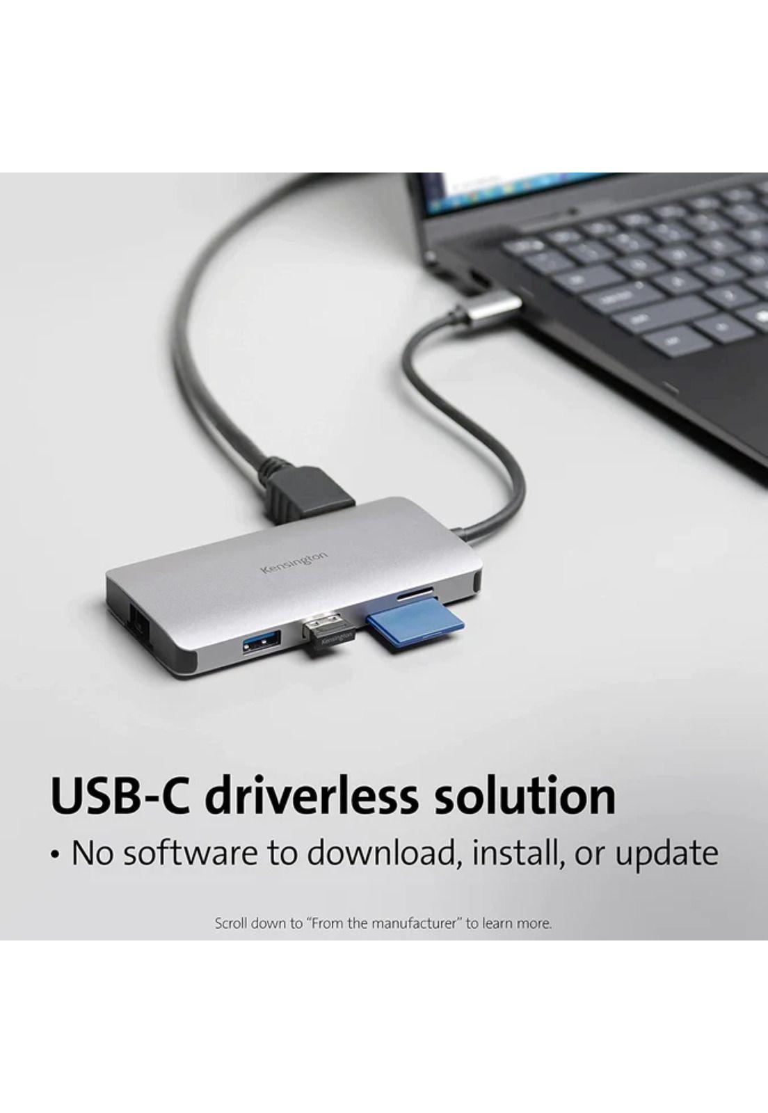 Dock Móvil Kensington USB-C sin Driver 8 en 1 UH1400P-2