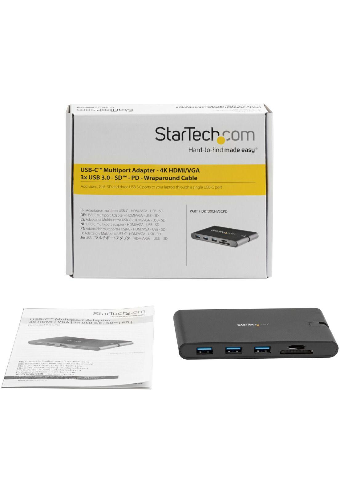 USB-C Multiport Adapter - HDMI/VGA - Mac/Windows - SD - PD-6