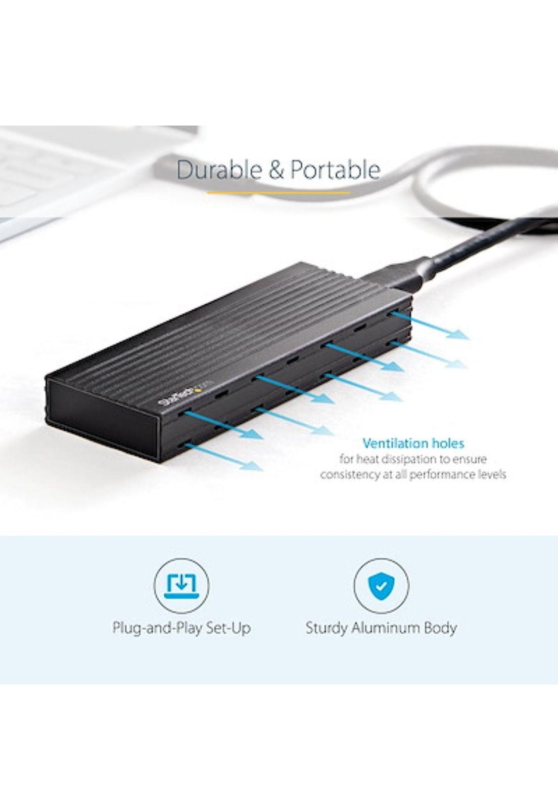 Cofre StarTech para unidades M.2 SSD o NVMe USB-C Aluminio-5