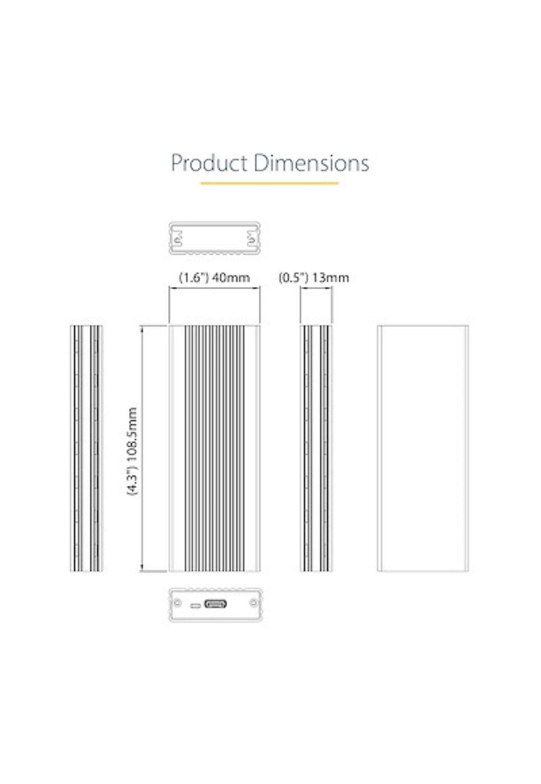 Cofre StarTech para unidades M.2 SSD o NVMe USB-C Aluminio-8