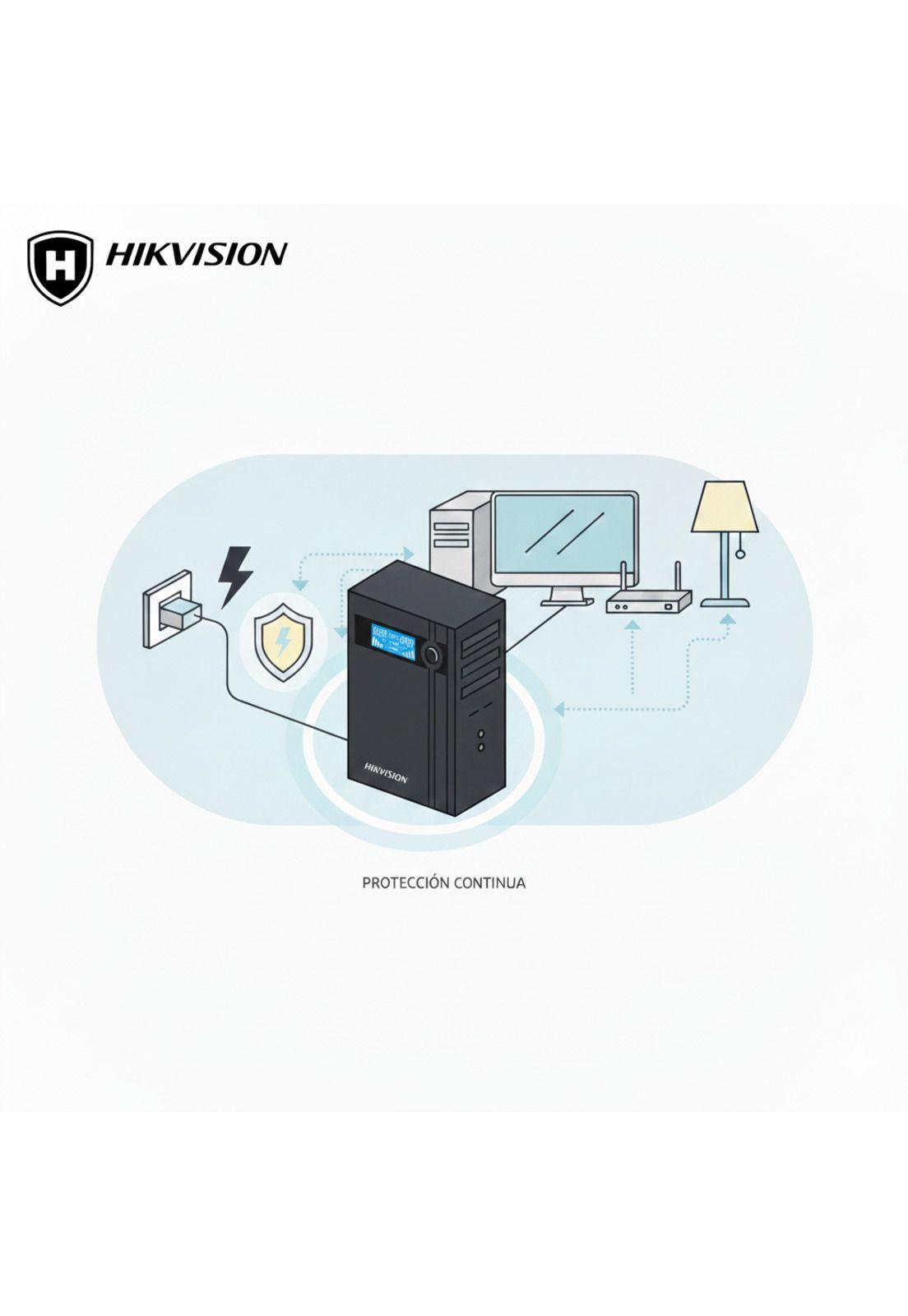 UPS Hikvision 2000VA 1200W LCD Protección Completa 2x12V/9Ah-2