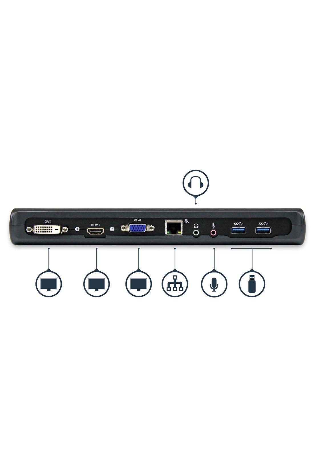 Docking Station Startech USB 3.0 Dos Pantallas HDMI DVI/VGA-2