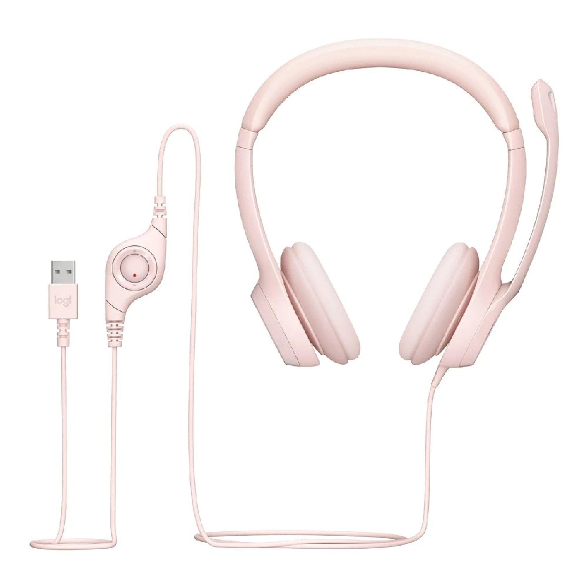 Audifono Con Micrófono Usb Logitech H390 Rosa-4