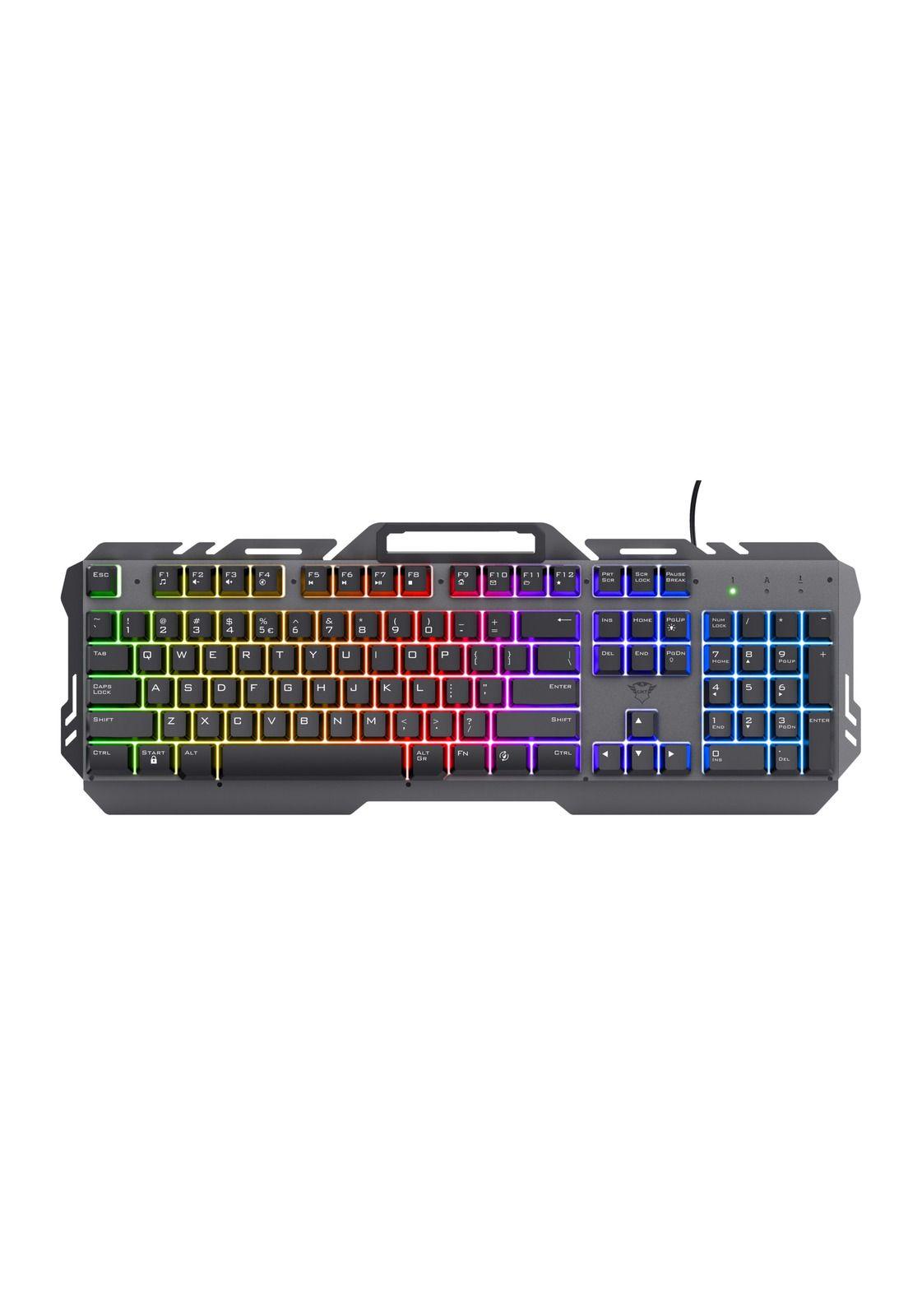Teclado Gamer Metálico Rgb Trust GXT 853 Metal Rainbow TRUST-2