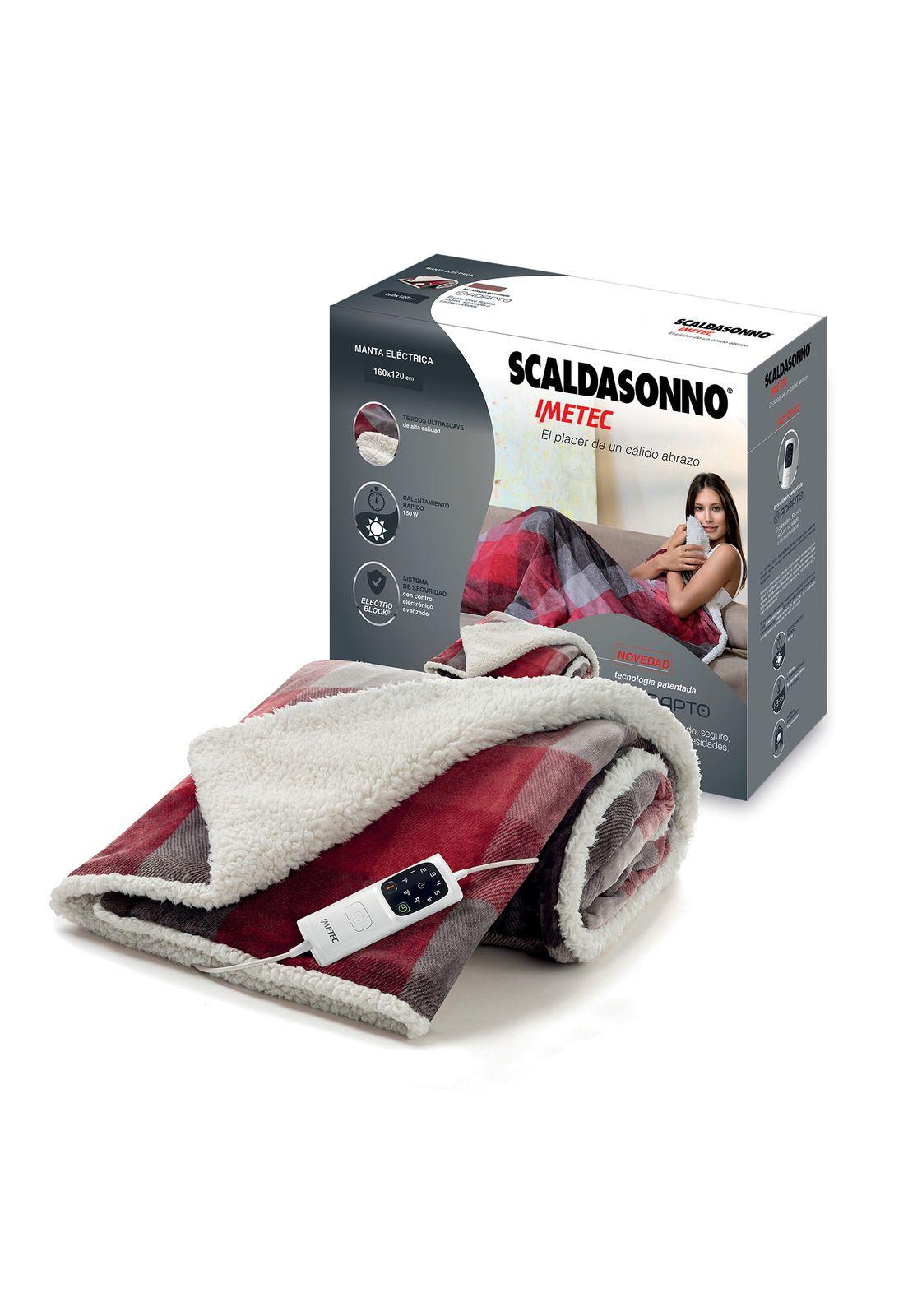 Manta Eléctrica Scaldasonno Cuadrille Rojo 120x160 Cm-0