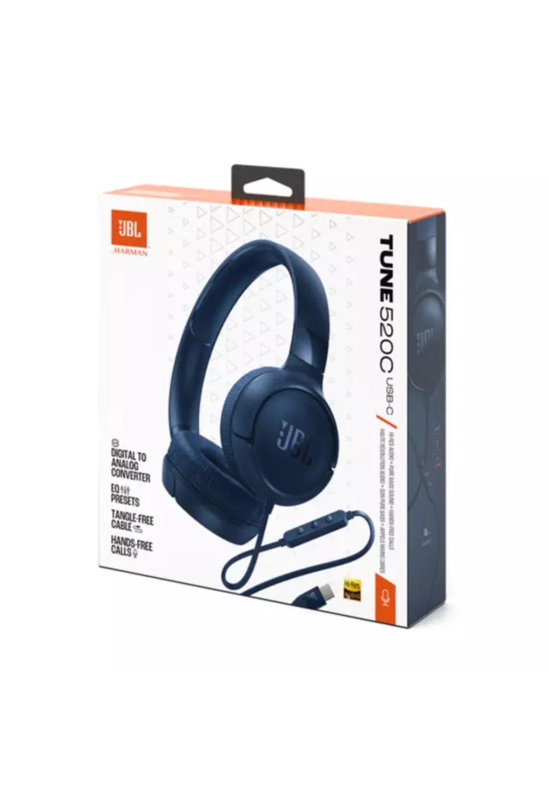 Audífonos JBL Tune 520C Wired USB-C Azul-2