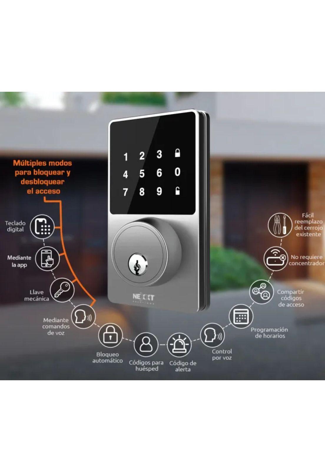 Cerradura Inteligente Nexxt con Conexión Wi-Fi Alexa Google-2