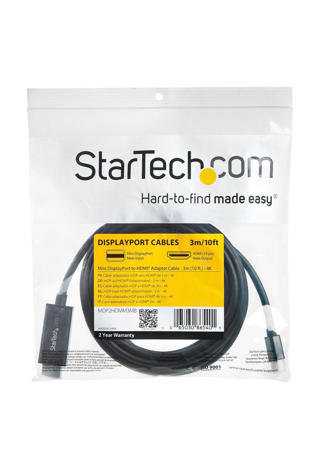 Cable Adaptador Startech Mini DisplayPort a HDMI 3m 4K 30Hz-4