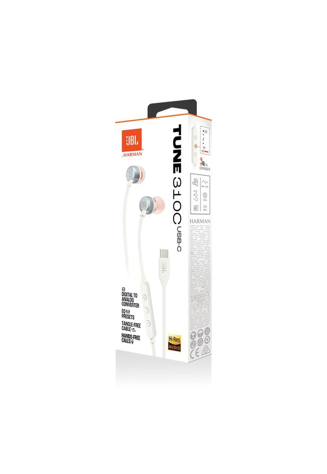 Audífonos JBL Tune 310C In-Ear Wired USB-C Blanco-4