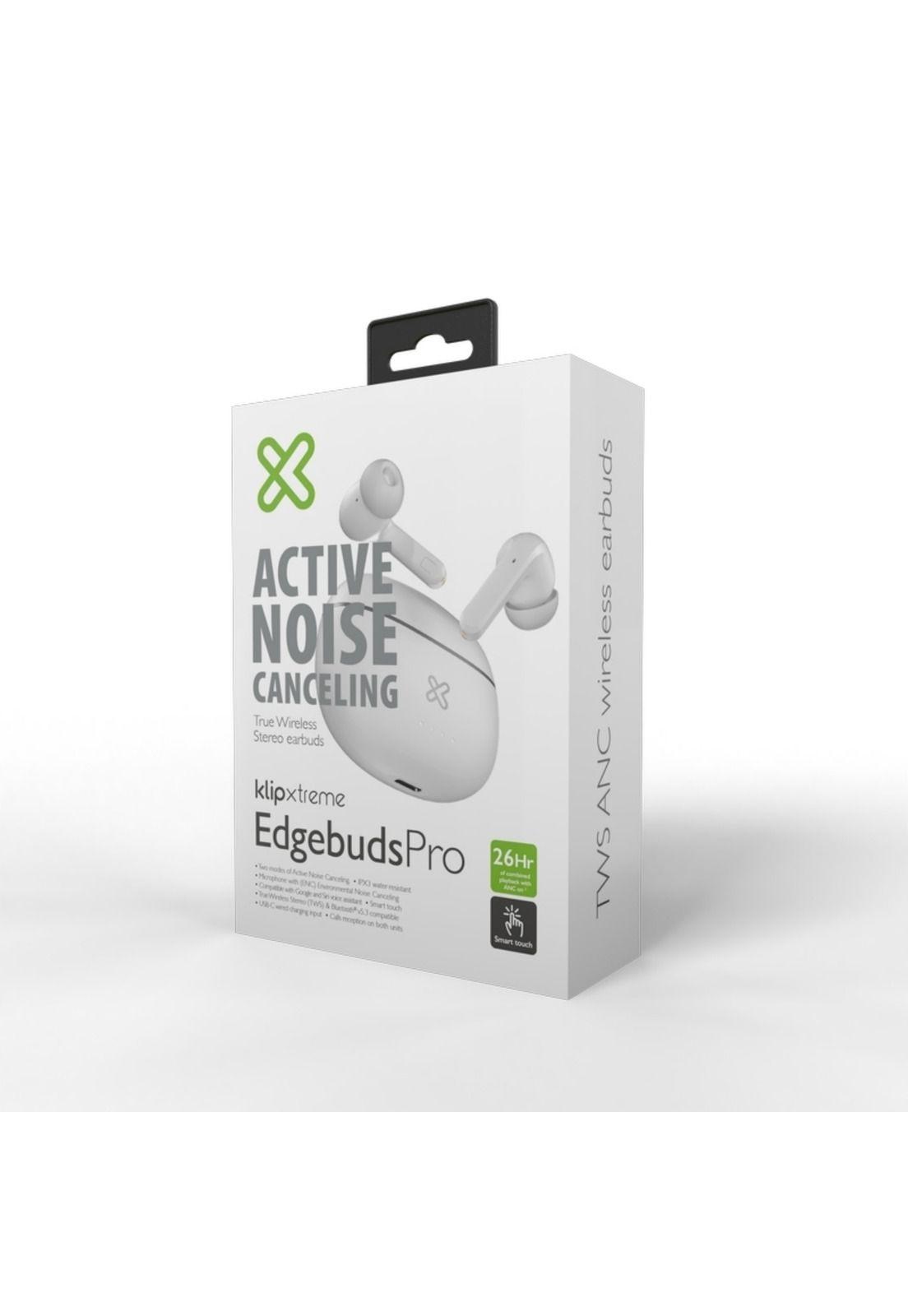 Audífonos Bluetooth Klip Xtreme EdgebudsPro Con ANC Blanco-0