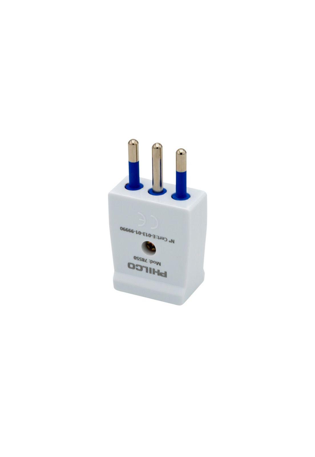 Enchufe Macho Vertical 2p + T Blanco Philco 78550-2