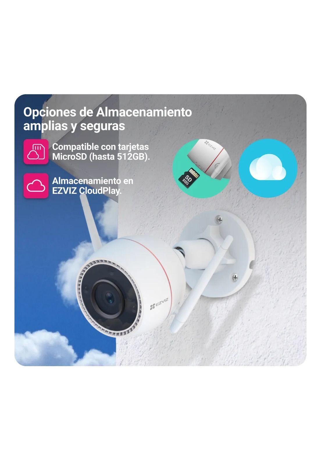 Cámara Seguridad Exterior Ezviz H3c 2k 4mp Visión Color Pro Blanco-3