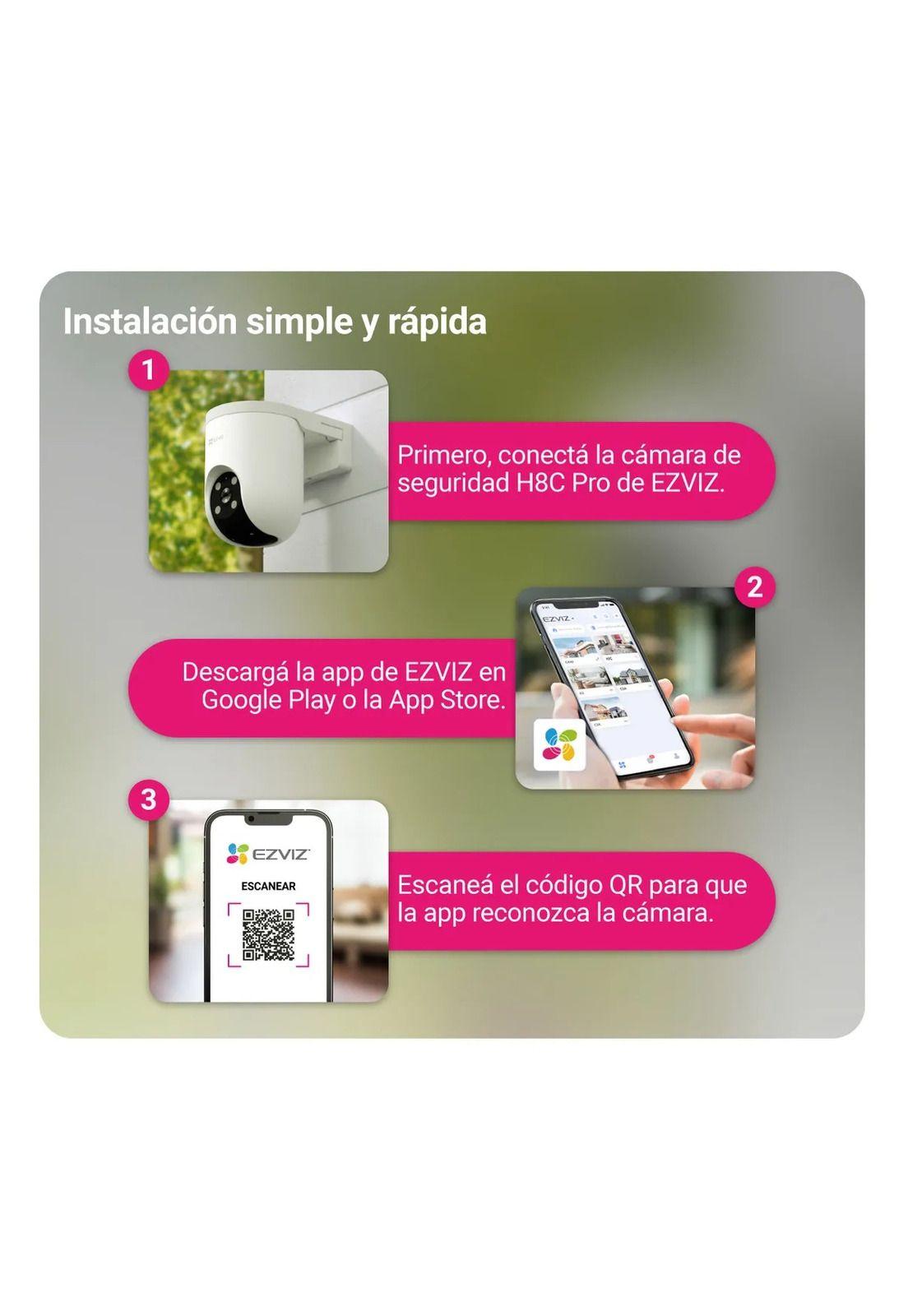 Cámara Seguridad Exterior Ezviz H8c 2k 3mp 360 Wifi Color Blanco-6