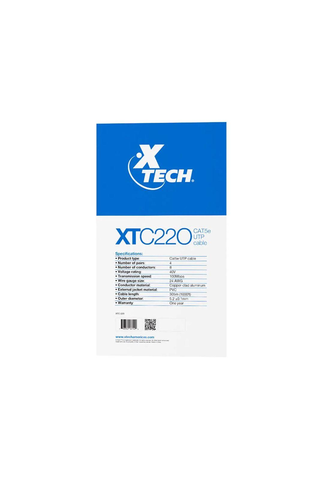 Xtech Caja Cable Utp Categoria 5e Gris De 305 Mts-2