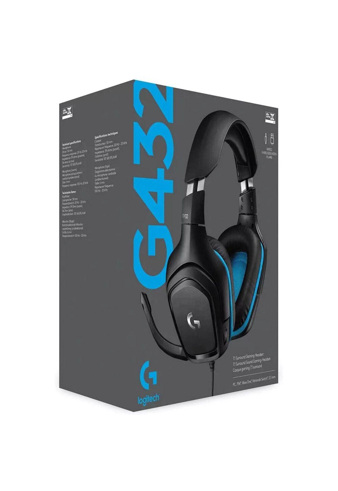 Audífonos Gamer Logitech G432 7.1 Surround Micrófono USB-3
