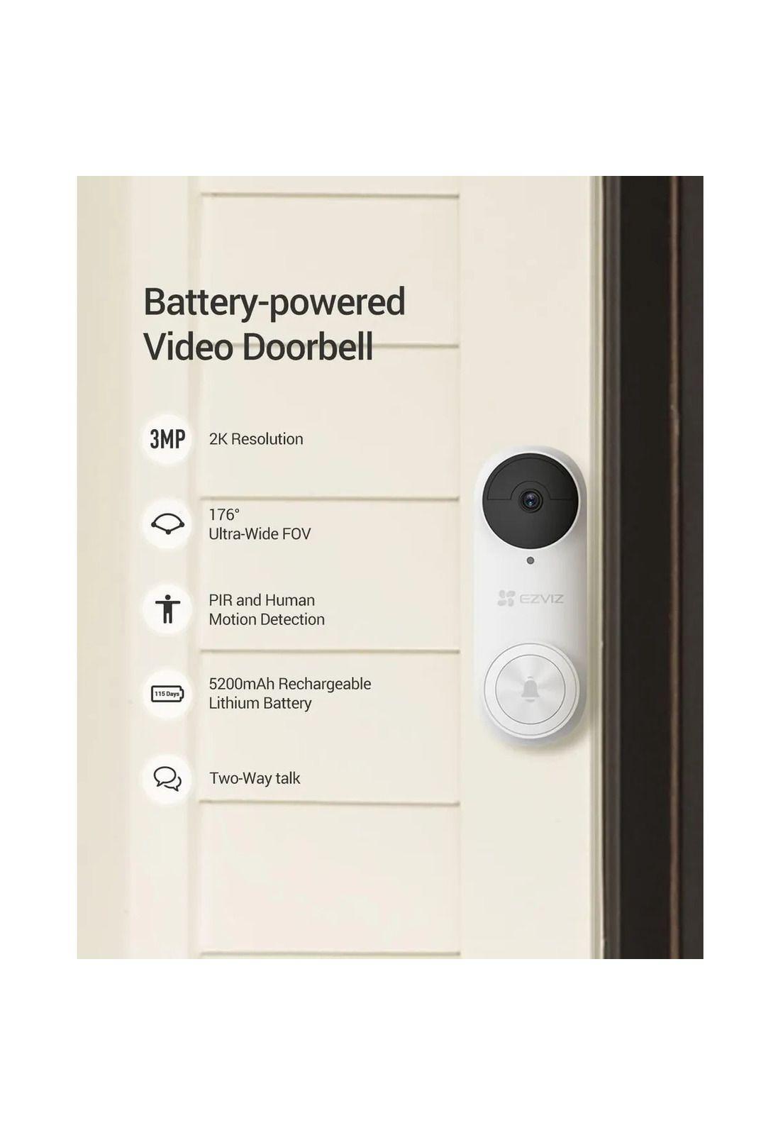 Kit Video Timbre Ezviz Db2 2k 3mp Sin Cables Wifi + Campana-2