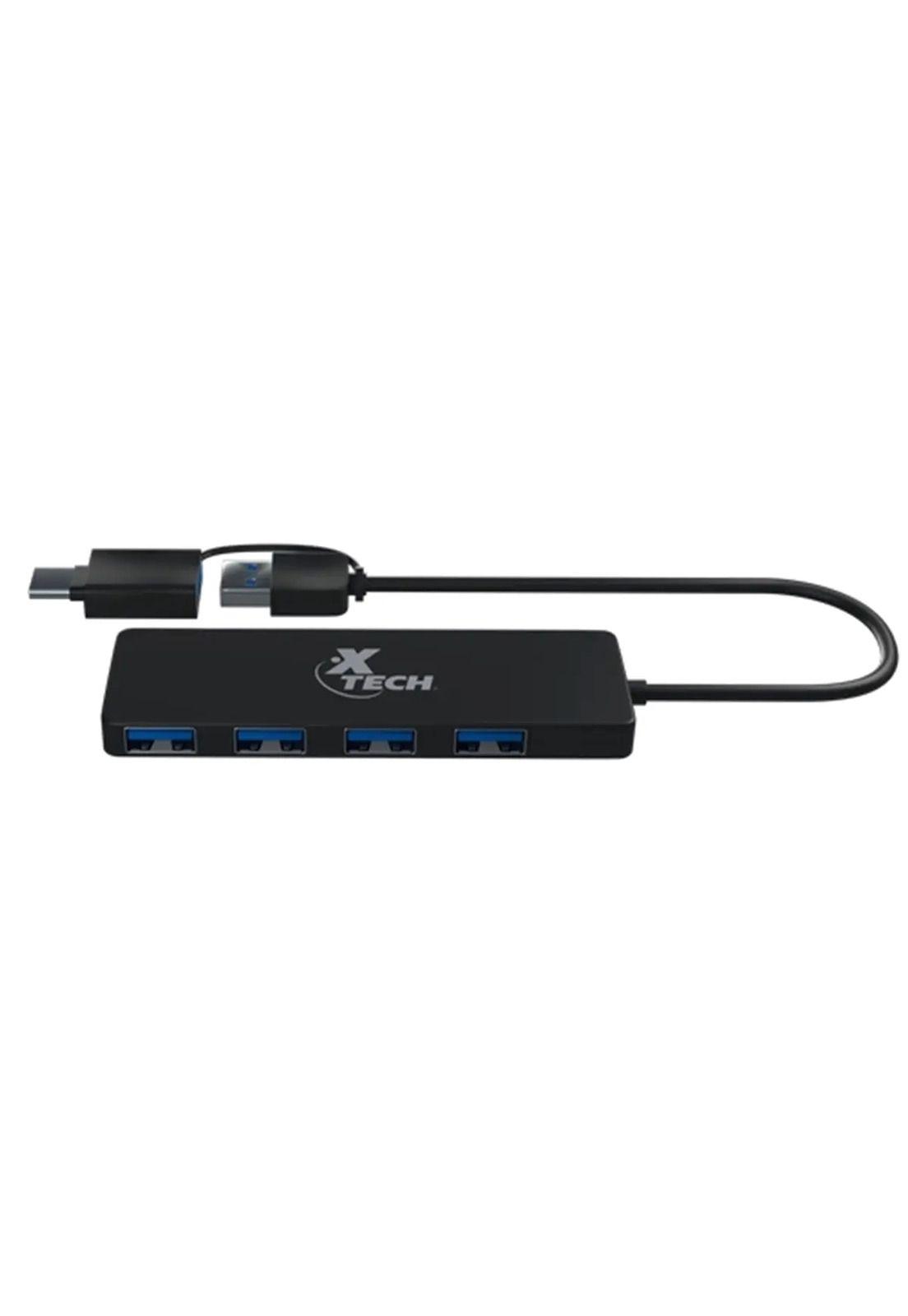 Hub Usb Con Adaptador USB-C Y USB-A 4 Puertos USB Negro-0