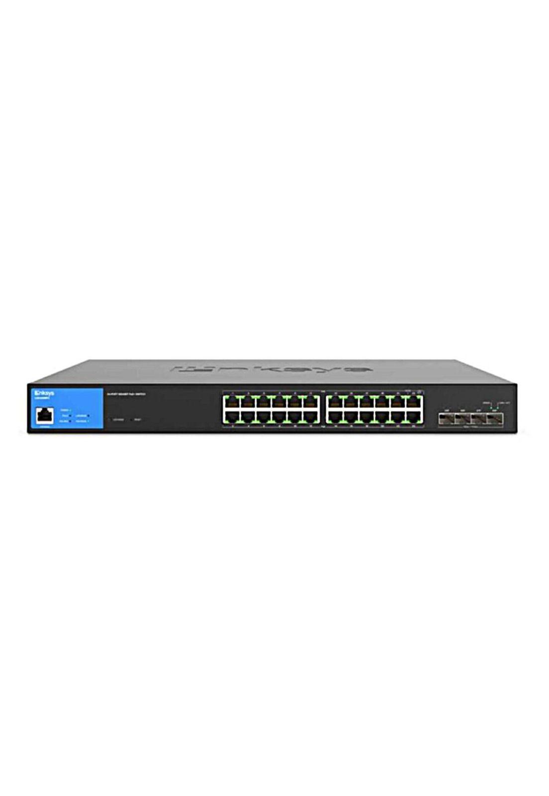Switch Linksys 24 ports Gigabit PoE+ 410W 4 ports SFP+10Gbps-1