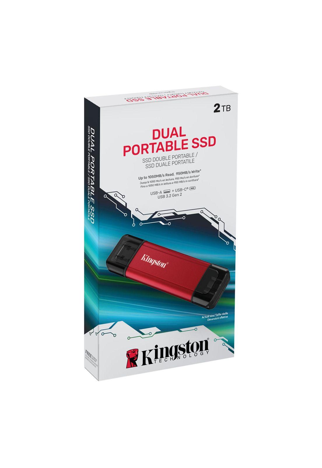 Dual Portable SSD Kingston 2TB USB-A/USB-C USB 3.2 Gen 2-3