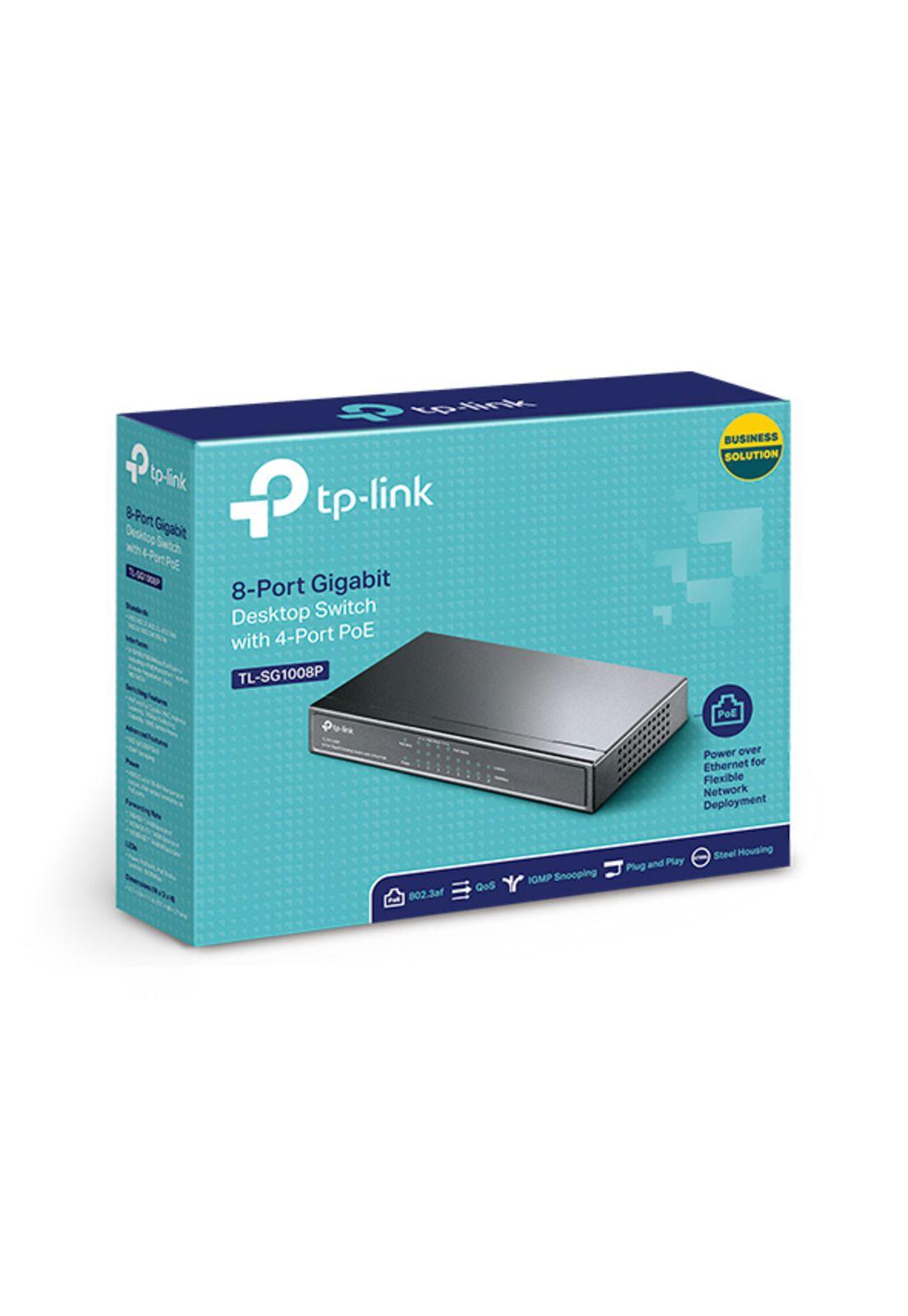 Switch TP-Link TL-SG1008P 8 puertos Gigabit 16 Gbps PoE 55W-0