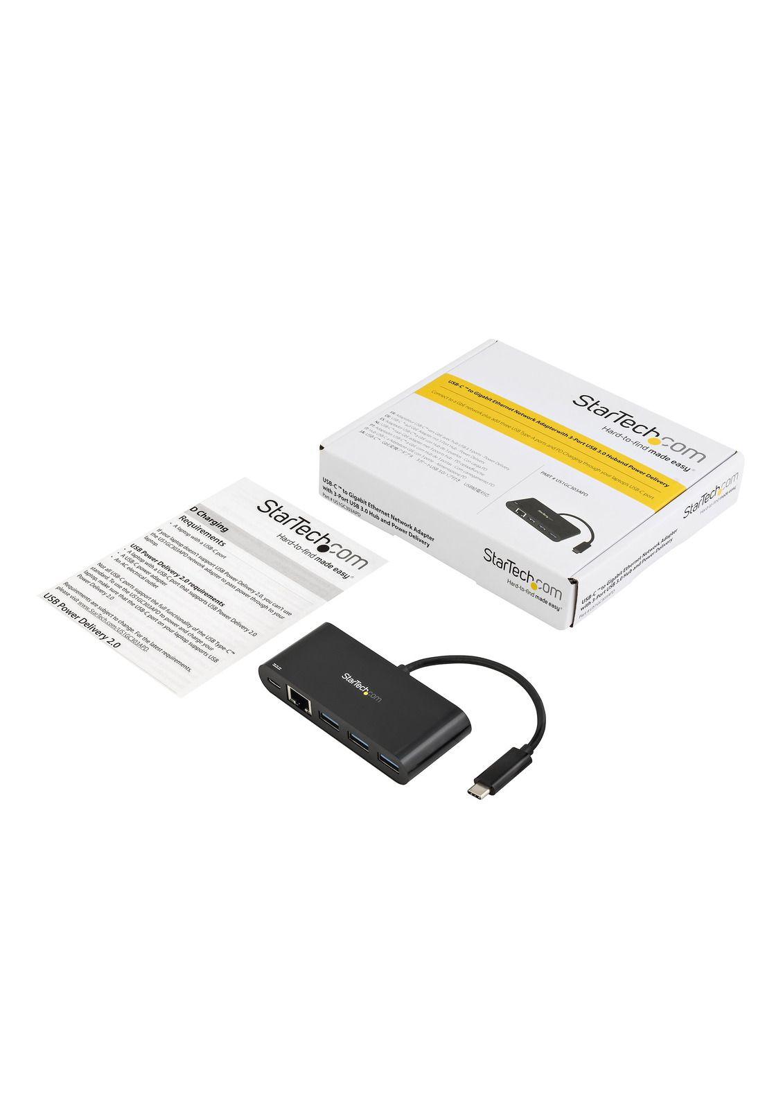 Adaptador USB-C de Red Hub USB 3.0 y PD Negro-2