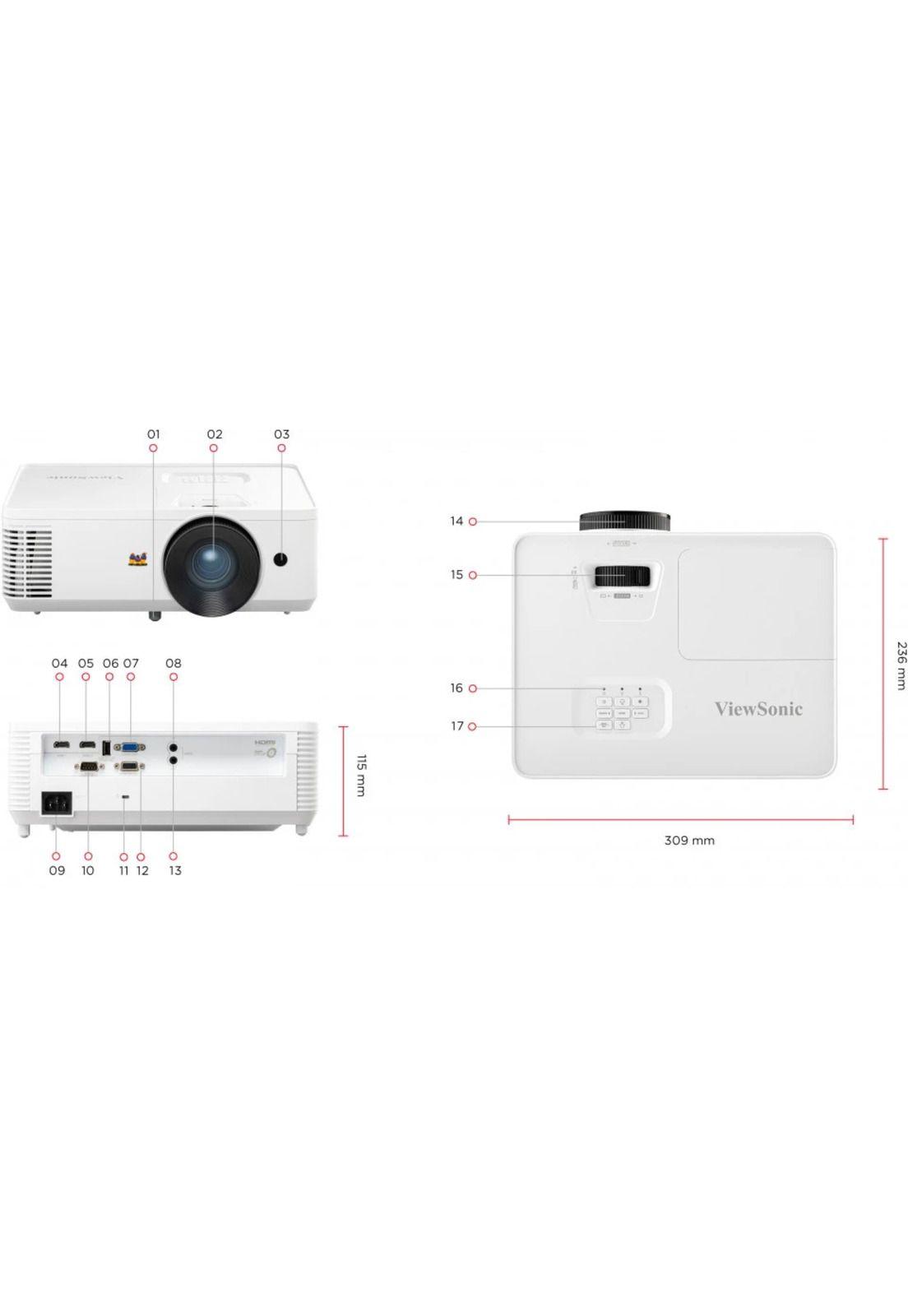 Proyector ViewSonic PA700W WXGA de 4.500 lúmenes ANSI Blanco-5