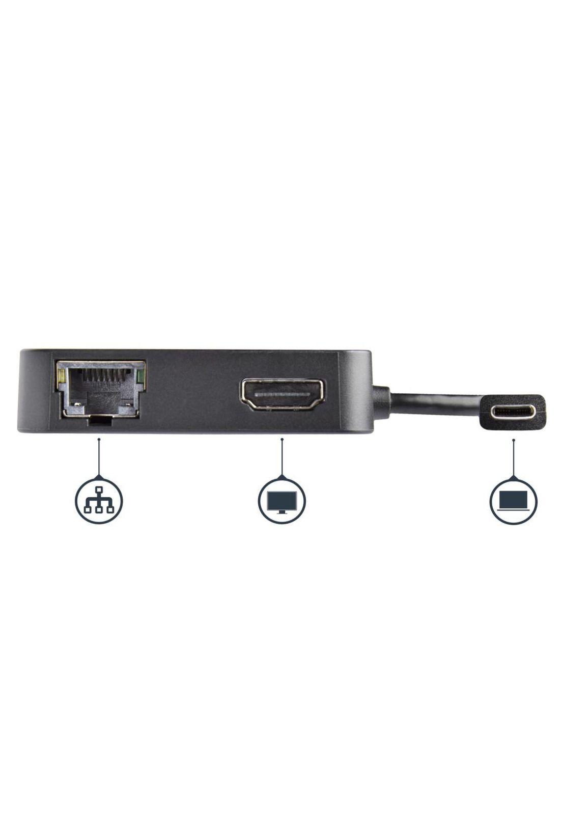 Docking Station USB-C Startech con Red HDMI 4K y USB-A-1