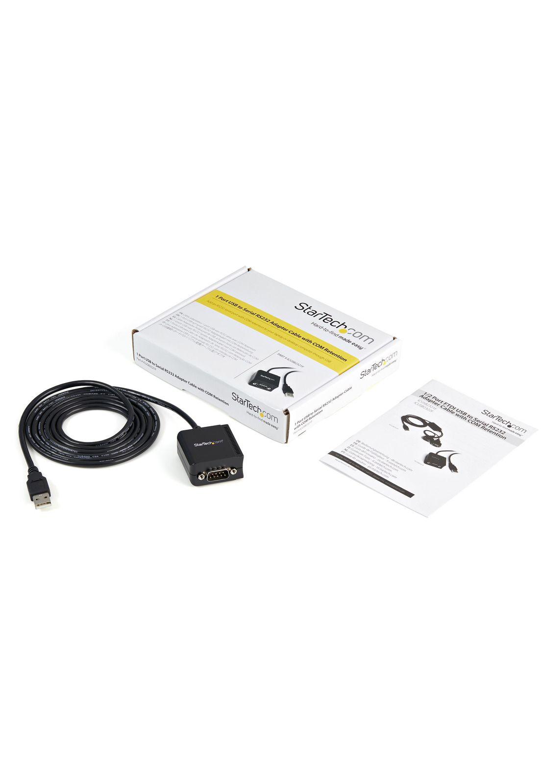 Cable Startech USB a Puerto Serial RS232 DB9 Retencion COM-3