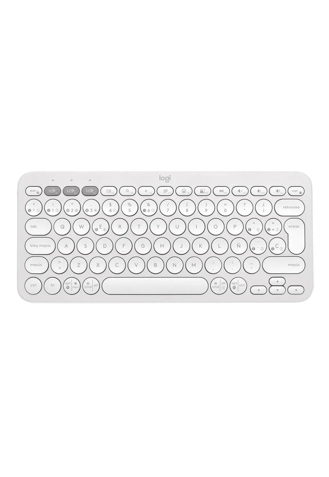 Teclado Logitech Pebble Keys 2 K380s Bluetooth Blanco-2