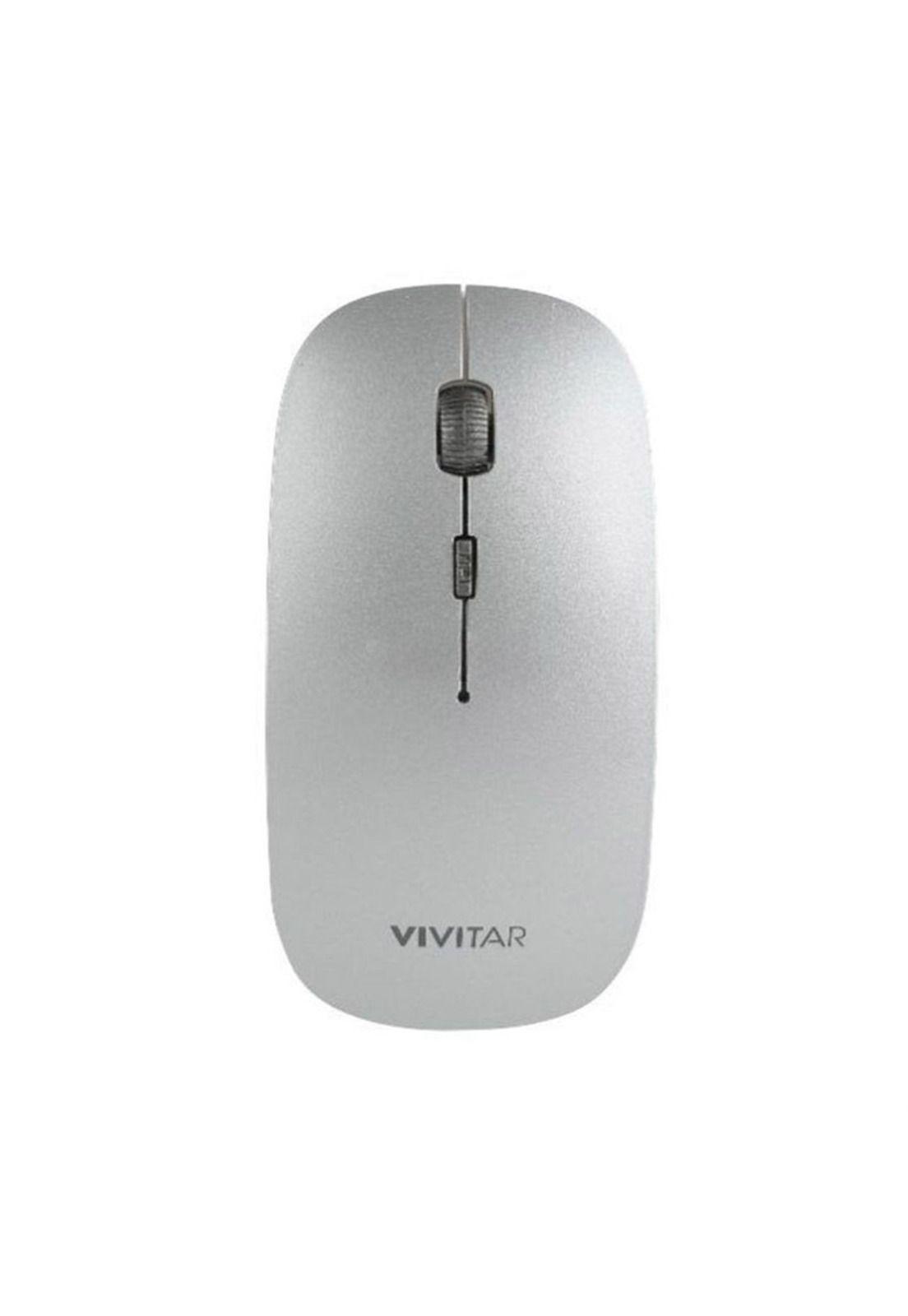 Mouse Vivitar Inalámbrico 1600dpi Dongle USB Plata-0
