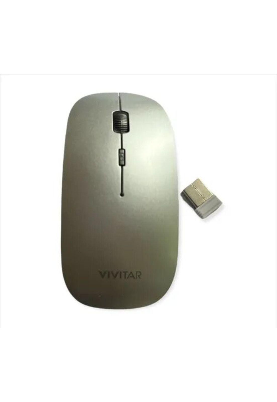 Mouse Vivitar Inalámbrico 1600dpi Dongle USB Plata-1
