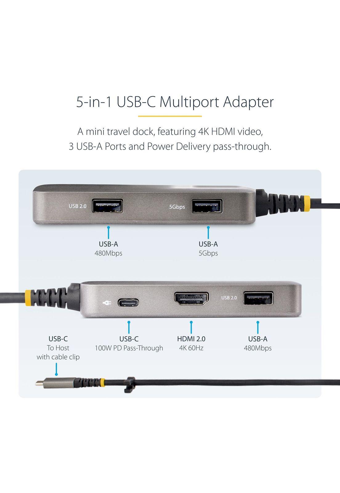 Docking Station Startech Multipuertos USB-C HDMI 4K-5